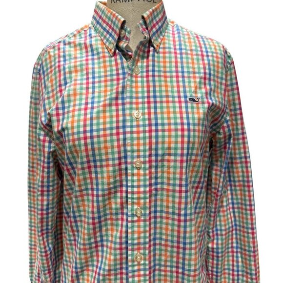 Vineyard Vines Slim Fit Gingham Whale Shirt | Size Small - Picture 4 of 7